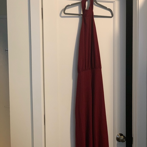 Moment for Life Wine Red Halter Jumpsuit - Picture 2 of 6